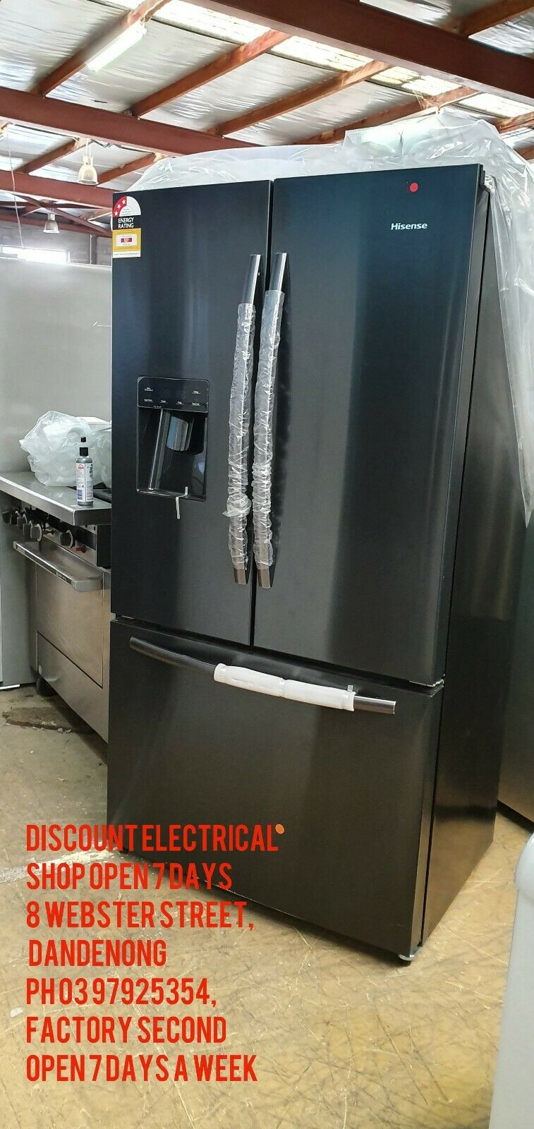 Hisense HR6FDFF630B 630L French Door Fridge (Black Steel) WE OPEN 7