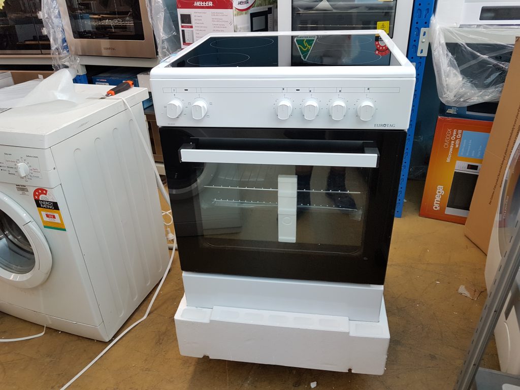 Eurotag 60cm Freestanding Electric Oven + Ceramic Cooktop STOVE