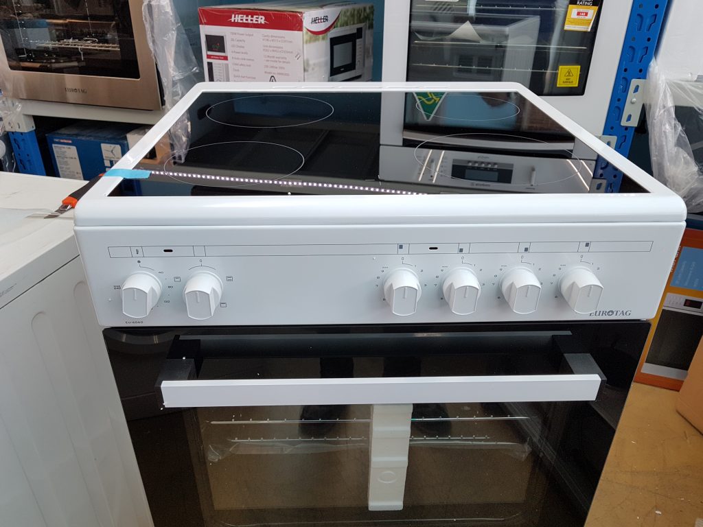 Eurotag 60cm Freestanding Electric Oven + Ceramic Cooktop STOVE Discount Electrical