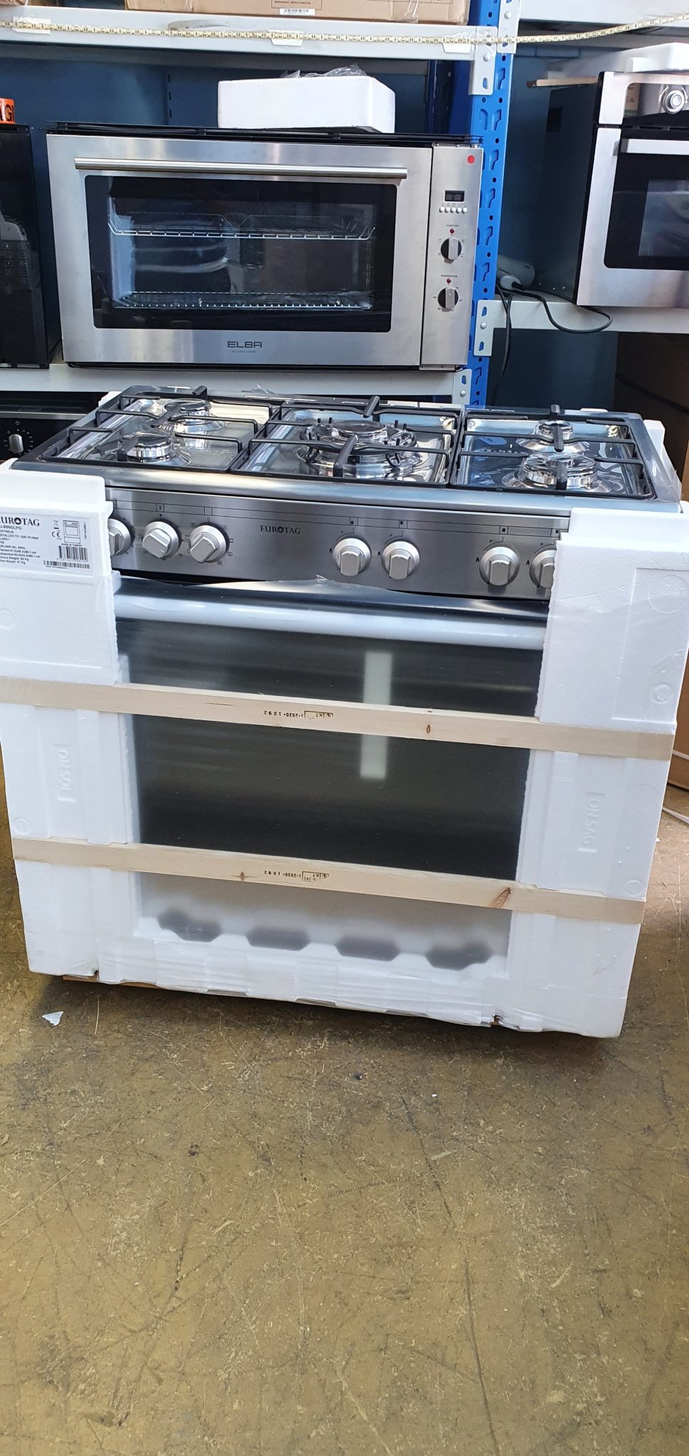 NEW Eurotag 90cm Dual Fuel Freestanding Upright oven/stove 1 years war