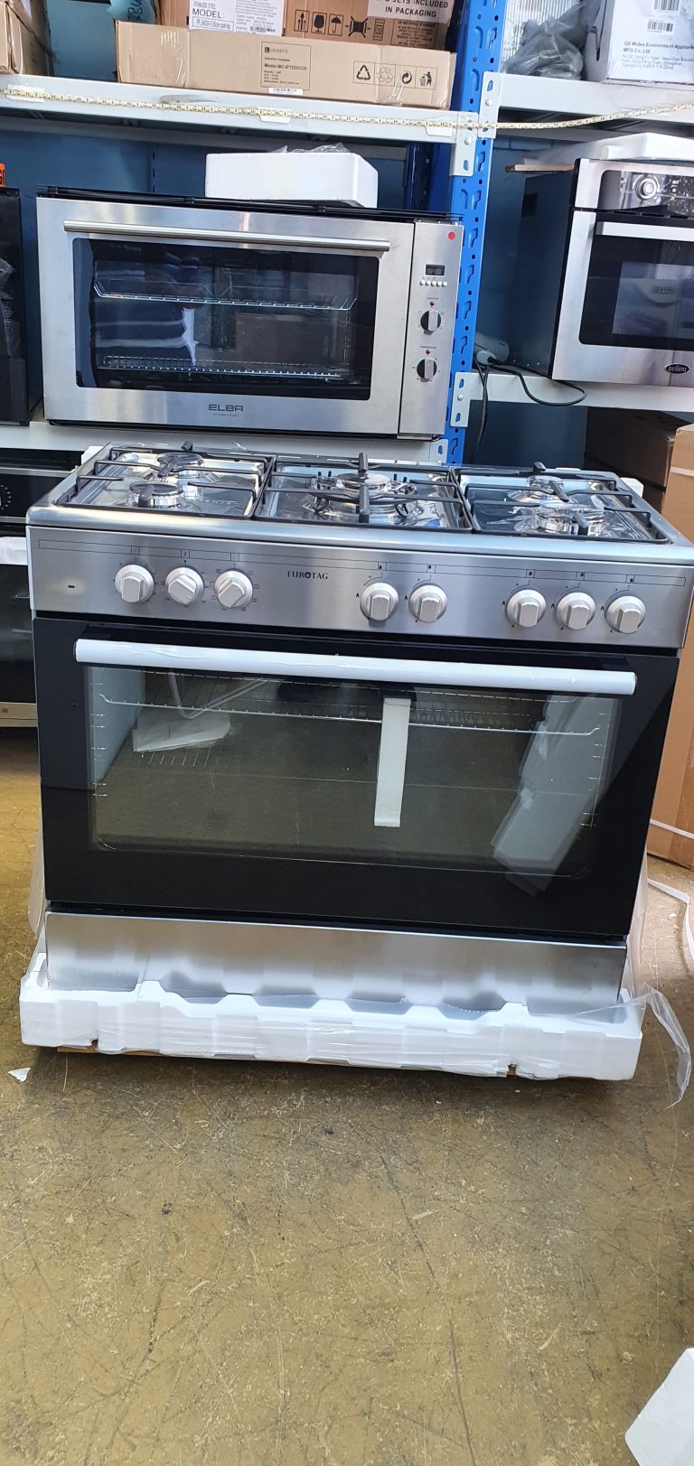 NEW Eurotag 90cm Dual Fuel Freestanding Upright oven/stove 1 years war