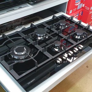Devanti Gas Cooktop 90cm 5 Burner Ceramic Glass Stove Hob Cooker NG LPG Black