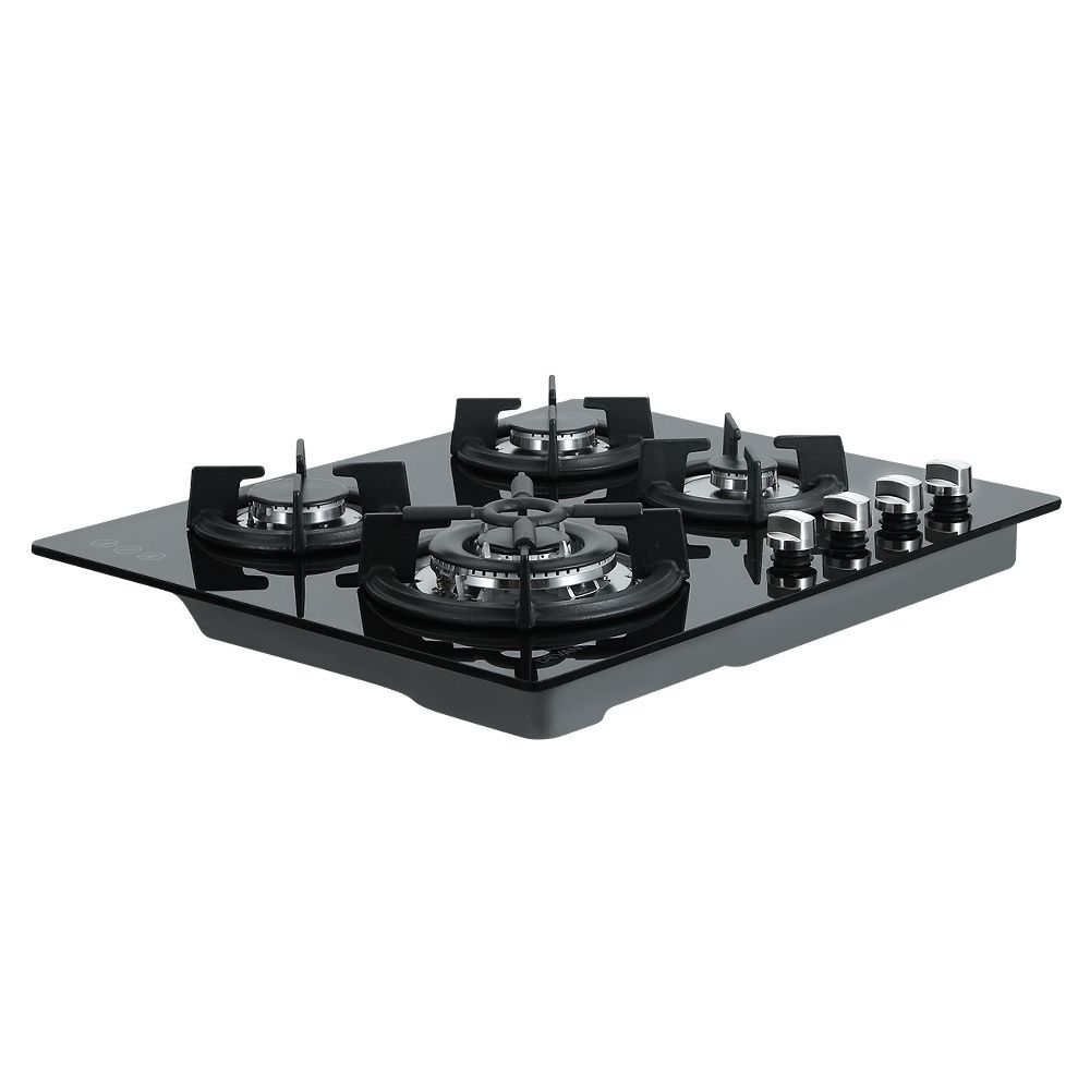 Devanti 60cm 4-Burner Black Glass Gas Cooktop - Image 3