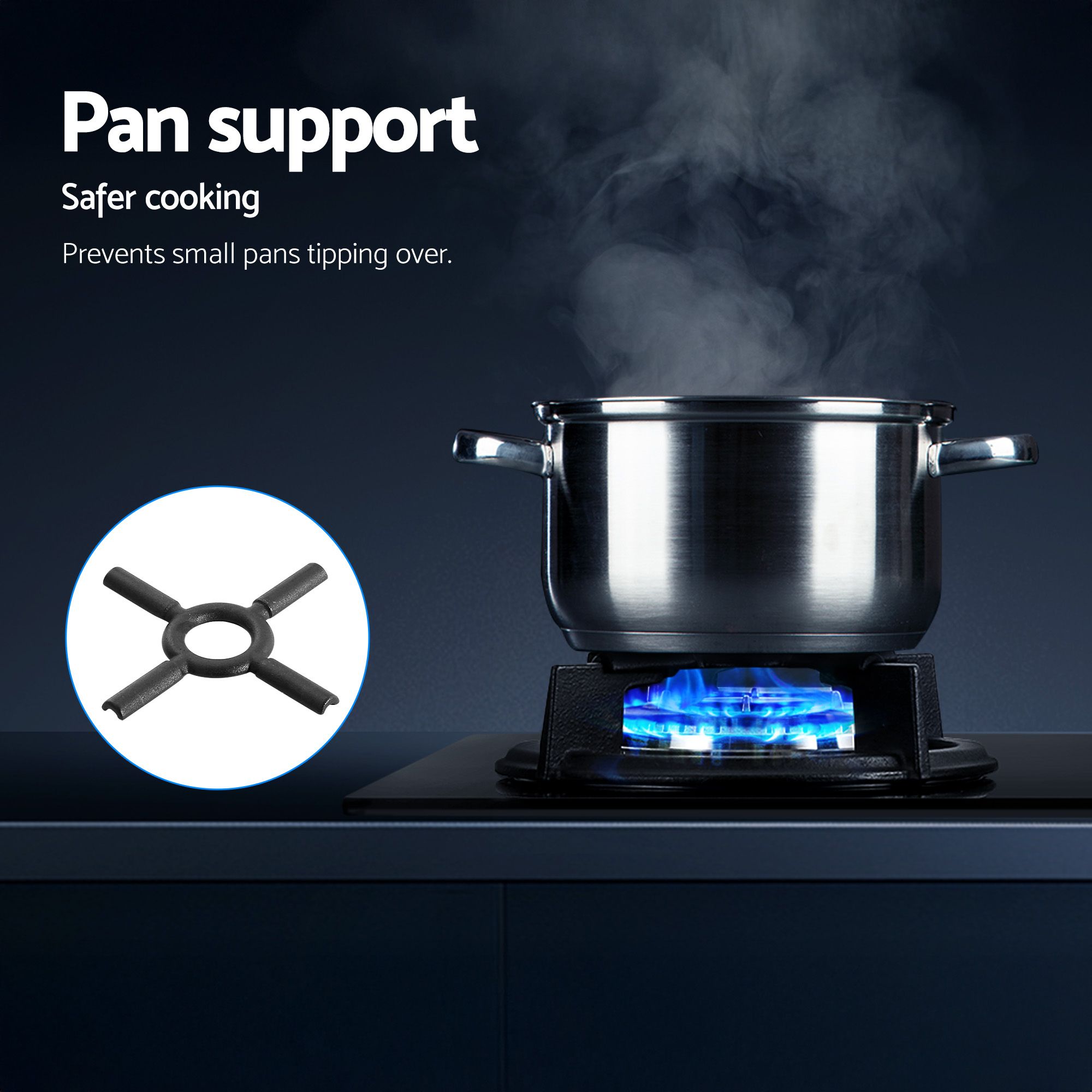 Devanti 60cm 4-Burner Black Glass Gas Cooktop - Image 8