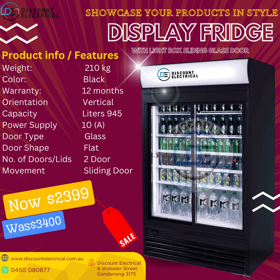 EUROTAG 2 DOOR 1000L COMMERCIAL UPRIGHT DISPLAY FRIDGE 1YEAR WARRANTY - Image 2