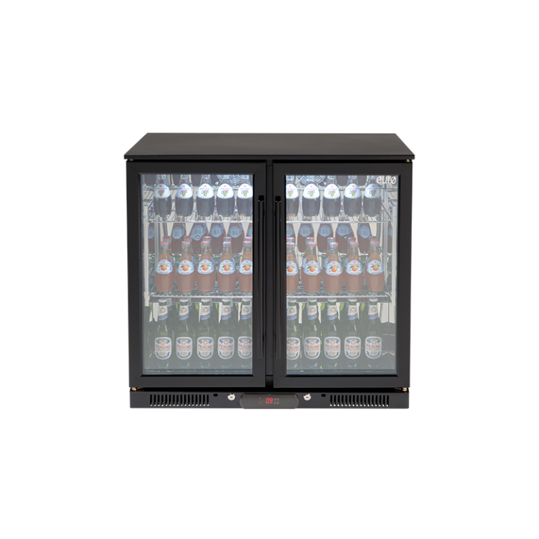 EA900WFBL 208L Double Glass Doors Black Beverage Cooler Discount