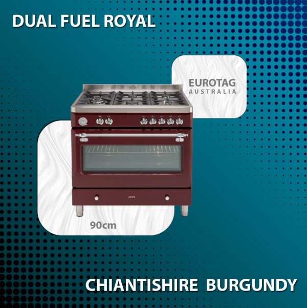 90cm Dual Fuel Royal Chiantishire Burgundy - ECSH900BG Made In Italy NEW