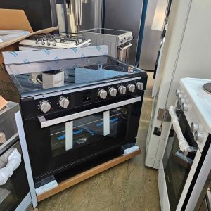 Eurotag 90cm ceramic cooktop Stainless 9 Function Fully Electric Freestanding black/silver