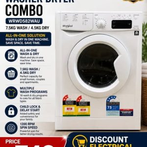 Whirlpool 7.5KG Load Washer/ 4.5KG Dry Combo