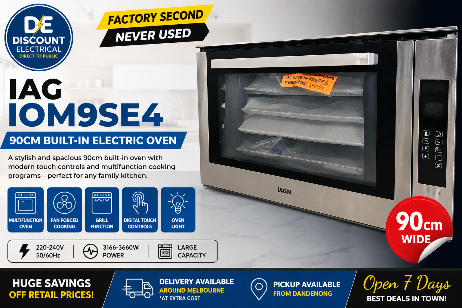 : IAG IOM9SE4, 90cm Built-In Oven