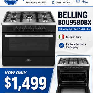 Belling BDU958DBX 90cm Dual Fuel Cooker