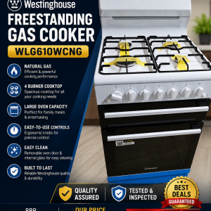 Westinghouse WLG510WCNG 54cm Freestanding Natural Gas Cooker  Factory Second | Ex-Display | Never Used