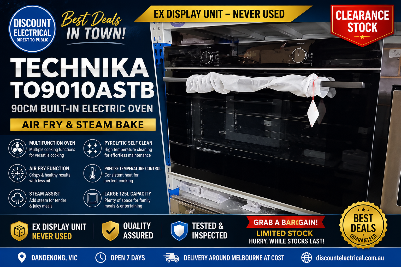 Technika TO9010ASTB 90cm Built-In Electric Oven - Image 2