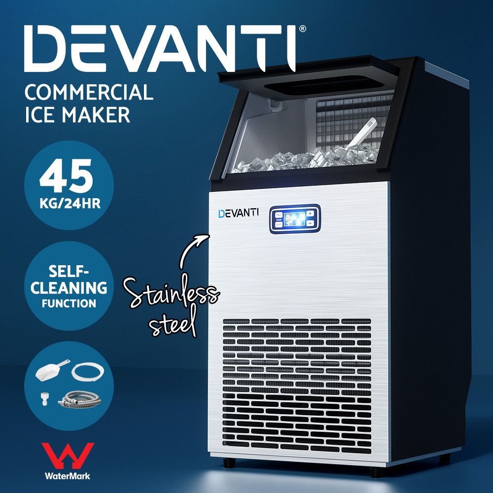 Devanti IM-ZB45A-COM 45kg Commercial Ice Maker Machine – Stainless Steel - Image 6