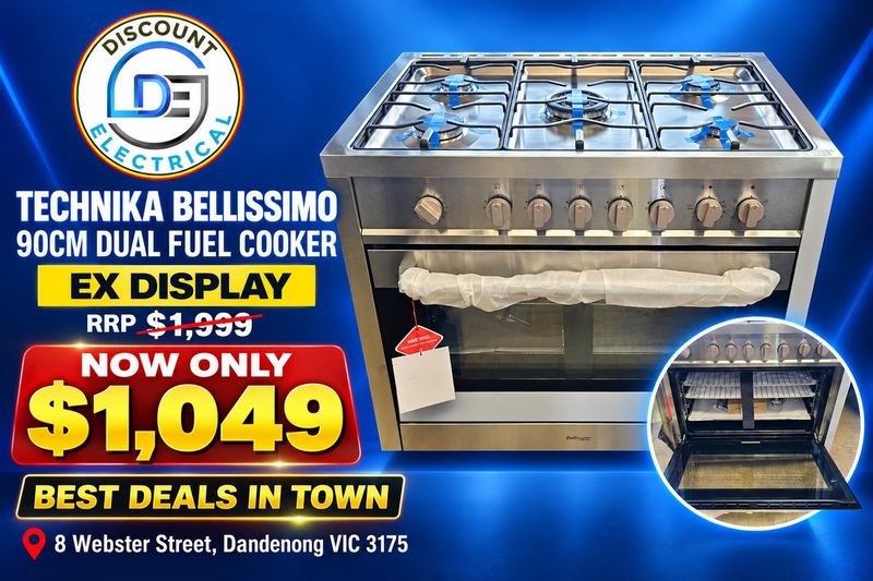 Technika Bellissimo B9GEFTSS-5 90cm Dual Fuel Freestanding Cooker – Ex Display