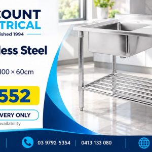 Cefito stainless steel sink bench 100cm with left bowl