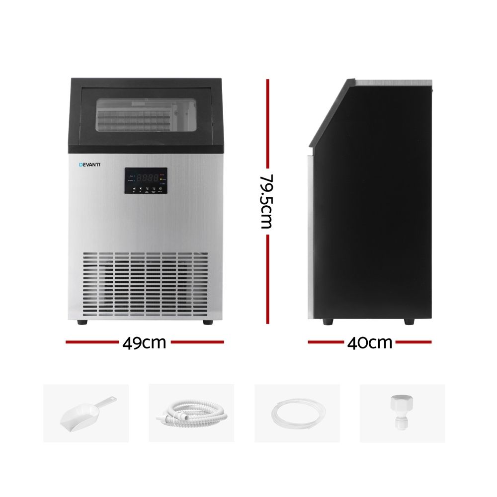 Devanti 60kg Commercial Ice Maker with 15kg Storage Bin - Image 7