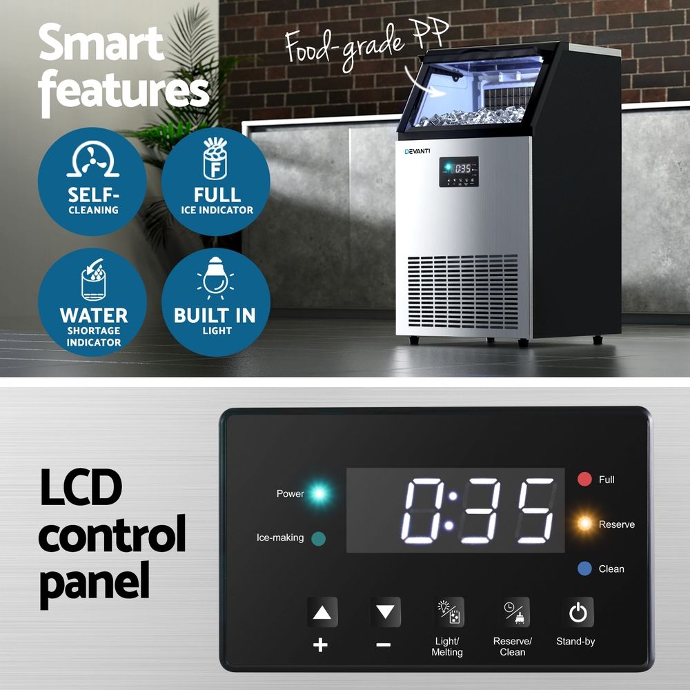 Devanti 60kg Commercial Ice Maker with 15kg Storage Bin - Image 4