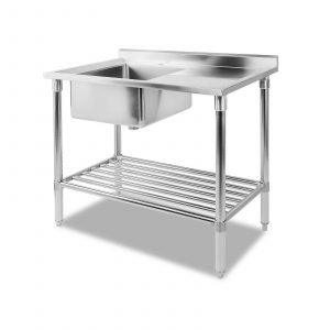 Cefito stainless steel sink bench 100cm with left bowl
