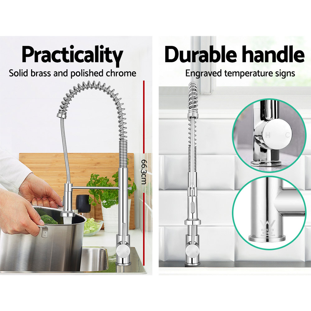 Cefito Chrome Pull-Out Kitchen Mixer Tap – Dual Spray - Image 5