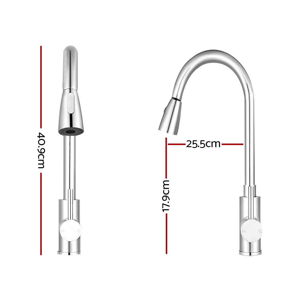 Cefito Chrome Pull-Out Kitchen Mixer Tap – 2 Spray Modes - Image 3