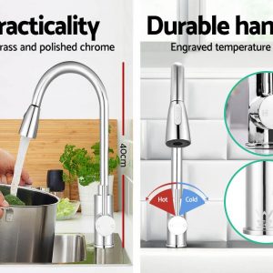 Cefito chrome pull-out kitchen mixer tap TAP-A-82H11-SI