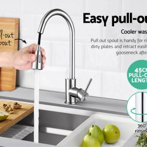 Cefito chrome pull-out kitchen mixer tap TAP-A-82H11-SI