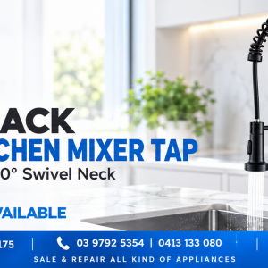 Cefito Black Pull-Out Kitchen Mixer Tap – Dual Spray | TAP-A-82H07-BK